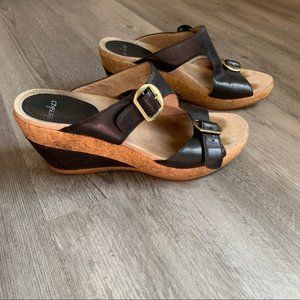 Dansko Carla Full Grain, Black, Size 40 Slip On Sandals